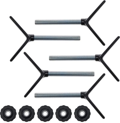 Dailygoods - Baby Gate Adapter - Veiligheidshekken - M10 Schroefdraad - Zwart - Trapleuningbevestiging - Geschikt voor Kinderen en Huisdieren - 5 Sets