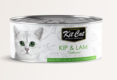 Kit Cat Kip & Lam 24x80gram - Graanvrij - Kattenvoer Natvoer - Kattenblikjes