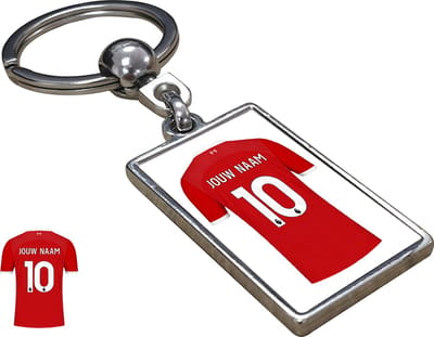 LIV Shirt met Jouw Naam - Seizoen 23/24 - Gepersonaliseerde Sleutelhanger met Jouw Naam en Nummer - Cadeau - Verjaardag - Kerst - Kado - Valentijn - Gepersonaliseerd Cadeau - Voetbal