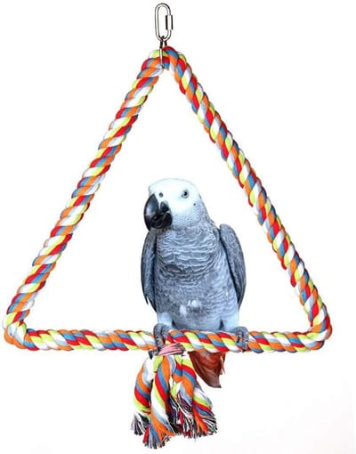 Medium Driehoek Touw Swing Vogel Speelgoed Papegaai Kooi Speelgoed Kooien Afrikaans Grijs