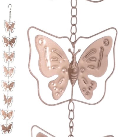 Regenketting - Waterafvoerdecoratie - Tuindecoratie - Visueel en hoorbaar genot - 90-120 cm - Metaal