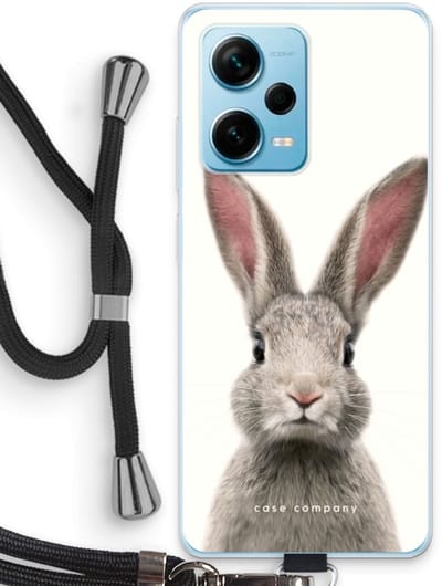 Case Company® - Hoesje met koord geschikt voor Xiaomi Redmi Note 12 Pro Plus hoesje met Koord - Daisy - Telefoonhoesje met Zwart Koord - Bescherming aan alle Kanten en Over de Schermrand