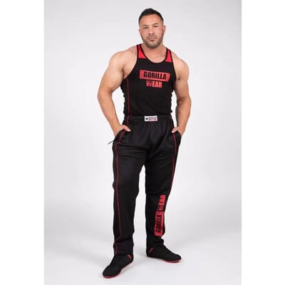 Gorilla Wear Wallace Mesh Pants - Zwart/Rood - S/M