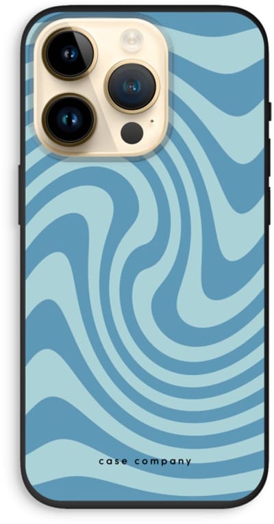 Case Company® - Hoesje geschikt voor iPhone 14 Pro hoesje - Swirl Blauw - Biologisch Afbreekbaar Telefoonhoesje - Bescherming alle Kanten en Schermrand