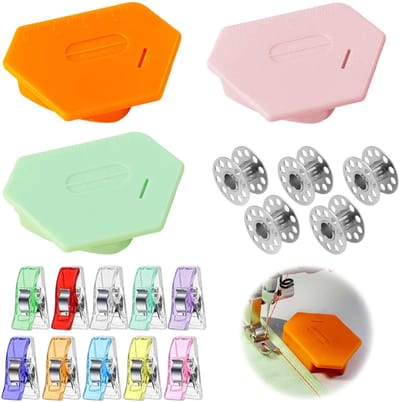 Dailygoods- Naaigeleider Set van 3 - Magnetische Naaigeleider - Verstelbare Magneten - Scheurtool - Geschikt voor Dikke/Dunne Stoffen - Precisie en Gebruiksgemak - Naaimachineaccessoire