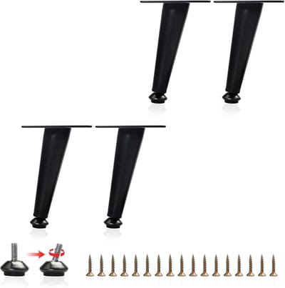 Meubelpoten set - Kastpoten tafelpoten - Meubels verhogen - Krasbestendig staal - 4 stuks 12 cm - Zwart