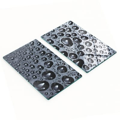Geharde multifunctionele decoratieve glazen borden met waterdruppelmotief, 2x30x52 cm