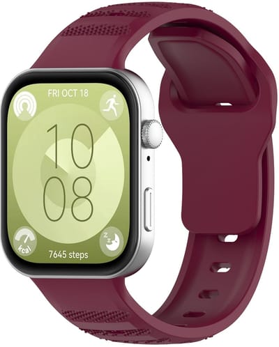 By Qubix - Siliconen Outdoor band - Wijnrood - geschikt voor Huawei Watch Fit 5 / 4 / 3