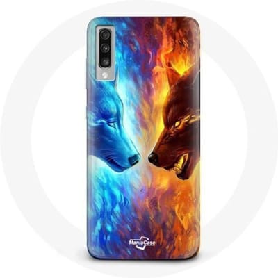 Samsung Galaxy A70 ijs- en vuurwolf-hoesje
