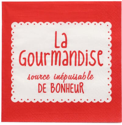 12x 20 Servetten 3-laags 1/4 vouw 33 cm x 33 cm rood La Gourmandise