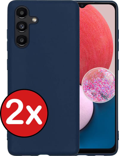 Hoesje - 2 Stuks - Geschikt voor Samsung Galaxy A13 5G - Sterk & Shockproof - Telefoonhoes - Back Cover - Case Siliconen - Telefoon Hoes - Donkerblauw