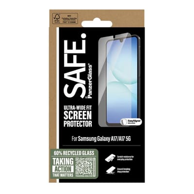 SAFE by PanzerGlass Screenprotector geschikt voor Samsung Galaxy A17 Glazen | SAFE by PanzerGlass Ultra-Wide-Fit Screenprotector - Case Friendly