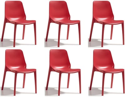 Designstoel, terrasstoel, campingstoel GINEVRA in rood van het Italiaanse S•CAB. Verpakt per 6 stuks en 5 jaar garantie!