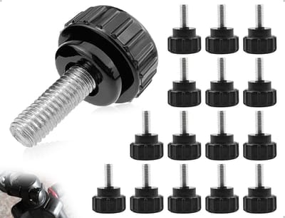 Set van 15 Knurled Screws van Koolstofstaal, Ronde Hoofd Klem Bouten en Moeren voor Mechanische Apparaten en Doe-Het-Zelf Projecten (M4*10mm, Zwart)