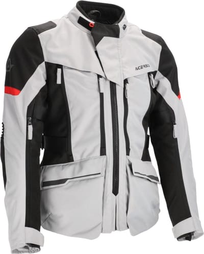 Acerbis X-Rover Dames Grijs Rood Waterdichte Textiele Motorjas - Jas