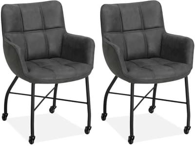 MX Sofa - Eetkamerstoel Maud - Antraciet (set van 2 stuks)