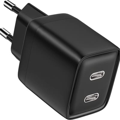 2 Poorten USB-C Adapter met GaN Technologie en Supersnel Opladen - Snellader - Geschikt voor S24, A54, A24, S23, A53, Fold4, Flip4, Tab A8, S8, S8 Plus