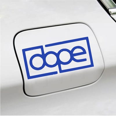Bumpersticker - Dope - 6,8 X 14,8 - Blauw