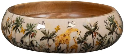 TS Collection - Bowl Safari Dream - 31x8 - Metaal & Epoxy - Exclusieve woonitems voor binnen - Handgemaakt - Unieke print - Designed by Lammie