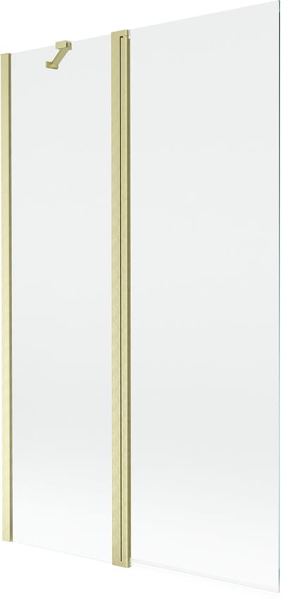 Mexen Mist douchewand 2-delig 110 x 150 , transparant, geborsteld goud - 8A9-110-011-55-00