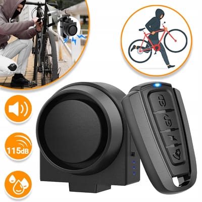 Draagbaar Antidiefstalalarm Voor Motorfietsen - USB-Opladen Bereik Van De Afstandsbediening Tot 80 Meter - Trilfunctie Alarm Van 115 db - Eenvoudig Te Bevestigen Met Plakstrip of Kabel - Voor Fietsen En Bromfietsen