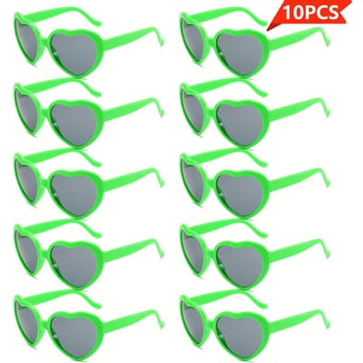 10 pièces Lunettes Forme Cœur Amour modernes attrayantes confortables Accessoire de Fête Lunettes stylées Lunettes de Fête Décorations Cow-boy gray