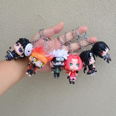 Sleutelhanger frets handgemaakt cartoon hars Naruto Sasuke hanger schooltas pop sleutelhanger gray