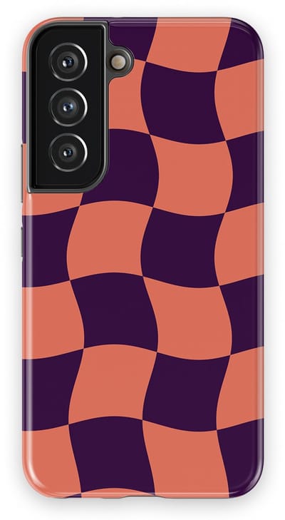 Checkered Warp Hoesje Samsung Galaxy S22 | Geschikt Voor Mag | Uniek Design Hoesje | Beschermhoes Samsung Galaxy S22 Check Flame