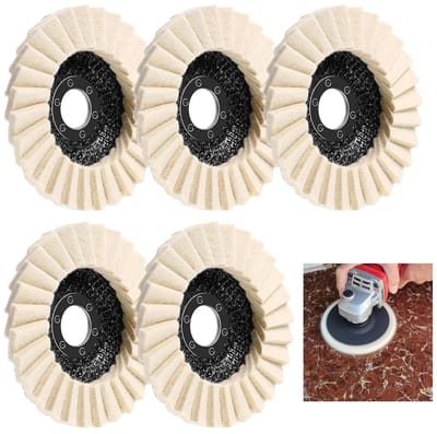 GELLDG Polijstschijven - 5 Stuks - Filz Polierschijven - 125mm x 22mm - Geschikt voor Winkelschleifer - Efficiënt Schuren - Geschikt voor poolsen van Lak, Hout, RVS en Kunststof