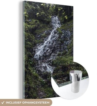 ® Glasschilderij 120x180 cm - Schilderij acrylglas - Waterval in de Tatra-bergen van het Nationaal park Tatra in Polen - Foto op glas - Muurdecoratie woonkamer - Wanddecoratie slaapkamer - Schilderijen