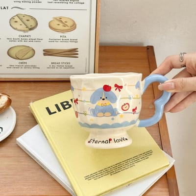 Hoge Waarde Keramische Mok Schattig Koppel Huisbeker Ontbijt Koffie Melk Waterbeker Praktisch Verjaardagscadeau 301-400ml