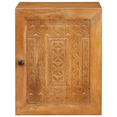 vidaXL - Badkamerkast - met - opslag - Lichtbruin - 38 - x - 33 - x - 48 - cm - Bewerkt - hout