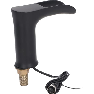 Robinet Capteur Sans Contact Robinet d'Eau Laiton G1 2in DN15 Filetage Mâle Robinet de Lavabo Automatique black