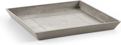 Ecopots Saucer Square - Taupe - 43 x H3,5 cm - Vierkante taupe onderschotel met waterreservoir
