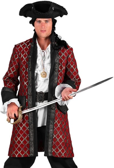 Piratenjas voor heren met netpatroon