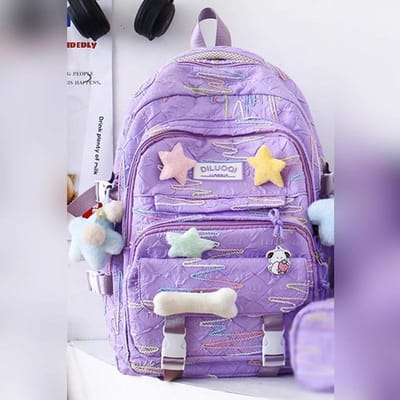 Nieuwe Schooltas voor Basisschoolleerlingen Meisjes Middelbare Schoolleerlingen Schoolrugzak voor Kinderen pink