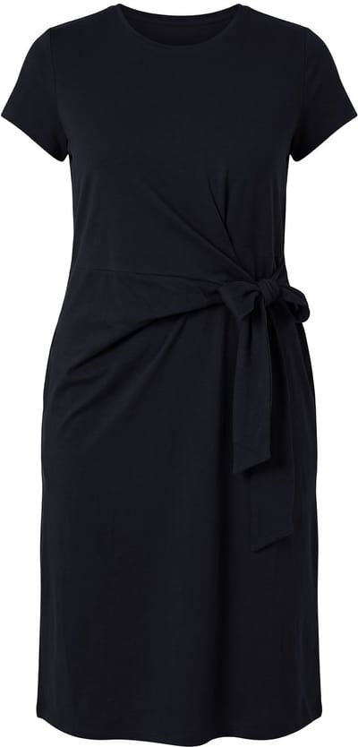 Studio Untold - Dames - Midi-jurk van jersey A-lijn met drapering - Zwart - Maat 54+