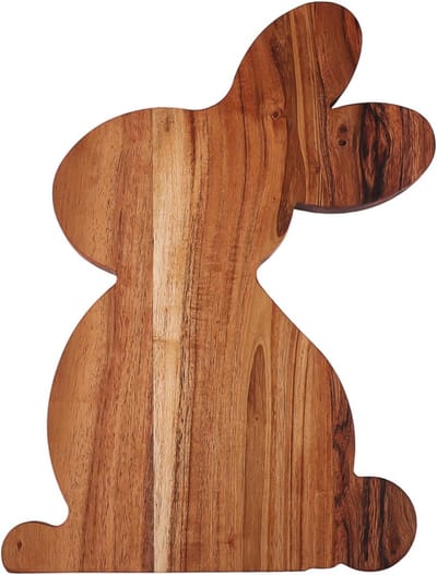 Konijnvormige Serveerplank - Houten Kaasplank - Borrelhapjes Presenteren - Natuurlijk Acaciahout - 36 x 27 cm - Houtkleurig