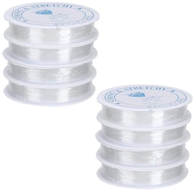 Allecto - Elastisch Touw voor Sieraden - Scheurbestendig - 120 m x 0,6 mm - Transparant - Voor Mobiele Telefoonaccessoires - Perfect voor Handgemaa...