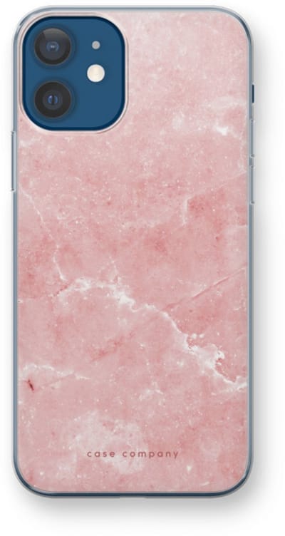 Case Company® - Hoesje geschikt voor iPhone 12 hoesje - Roze marmer - Soft Cover Telefoonhoesje - Bescherming aan alle Kanten en Schermrand