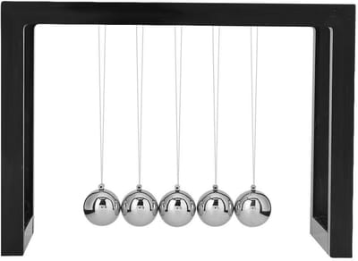Allecto - Newton Slinger - Kogelpendel - Bureauspeelgoed - Zwart - Wetenschap Speelgoed - Educatief Speelgoed - Geschikt voor Kinderen - Desktop De...