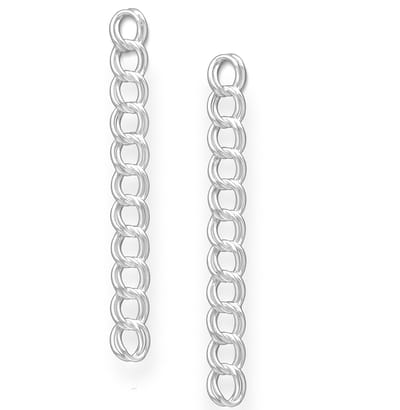 Joy|S - Zilveren oorbellen - link chain schakel - 4 mm x 41 mm - schakel oorhangers stud