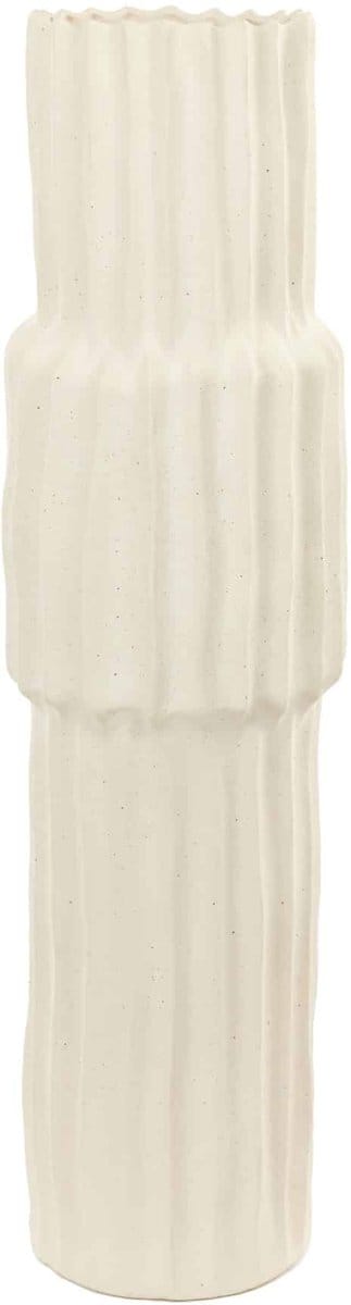 Light & Living Vaas Longa - Crème - 20.5x20.5x72.5cm - Keramiek - Modern - Bloemenvaas - Woondecoratie - Decoratieve vaas voor woonkamer of slaapkamer