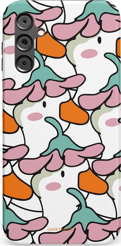 Casetastic Hoesje Geschikt voor Samsung A14 (5G/4G) - Stijlvolle Beschermende Duo-layer Case - Bloempjeshoed