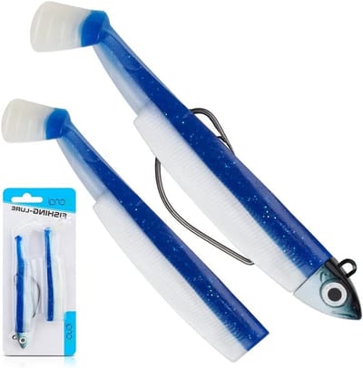 Rubber vissen met jigkop voor het vissen op snoekbaars en baars - Keuze uit 7 cm, 9 cm en 10 g, ideaal als kunstaas en visgerei set