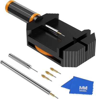 MMOBIEL Horlogeband Schakel Pin Verwijderaar/Inkorter – Verstelbaar & Reparatie Gereedschapsset voor Horlogeband Tool Kit – Aanpassing & Horloge Pinnen Vervanging Inkortset - Zwart