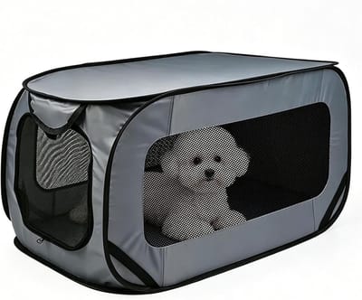 Huisdier transportbox - Reismand puppy - Veilig reizen - Opvouwbaar en ademend - 45x40x5 cm - Enkele Attribuut