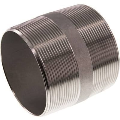 R 3'' RVS Dubbele Pijpnippel 20 Bar DIN 2982 - 80mm - FL2S-M-ST-300R-80L