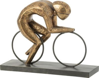 J-Line decoratie Wielrenner Op Voet - polyresin - goud - large