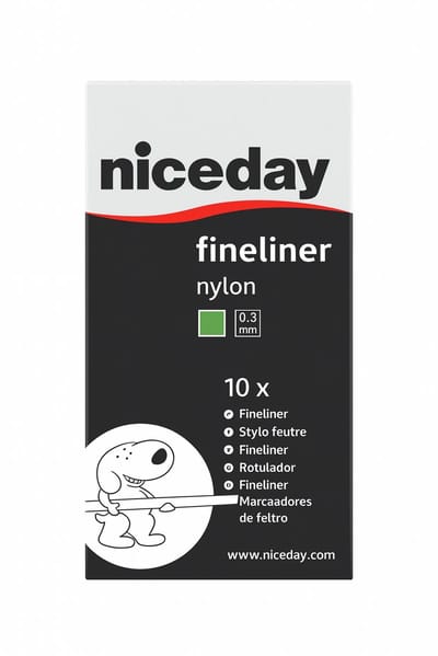 Niceday - Fineliner Groen 0,3 mm - Nylon Punt - Set van 10 Stuks